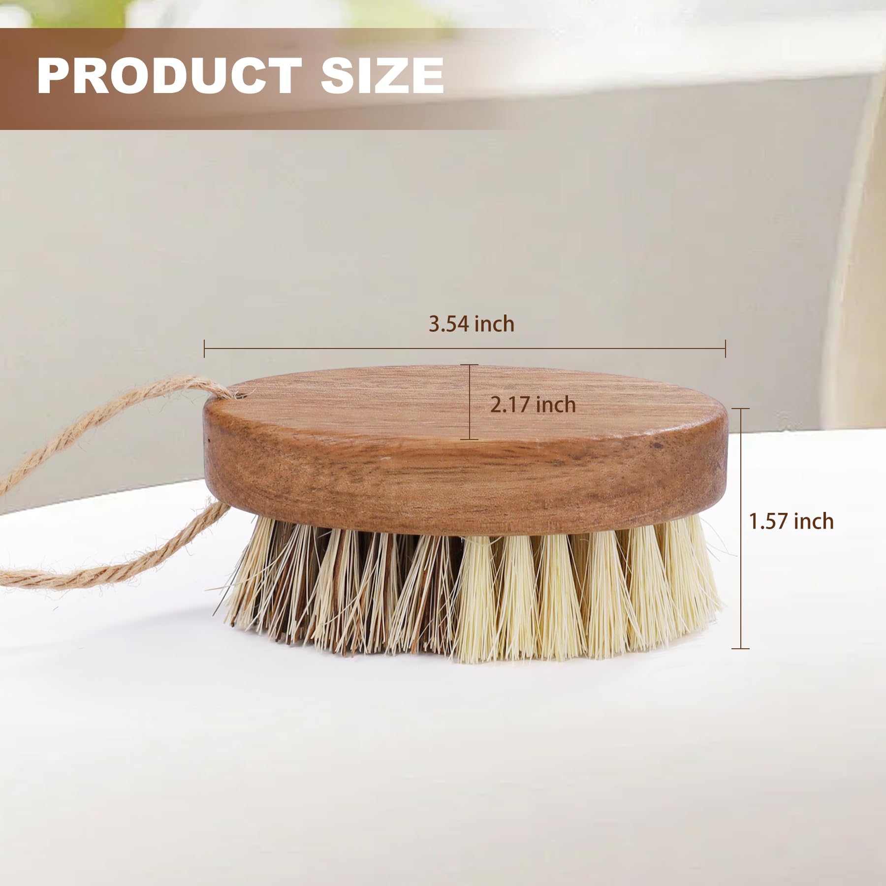 DEBETOOL cepillo con mango de madera de acacia ergonómico para manos cómodas