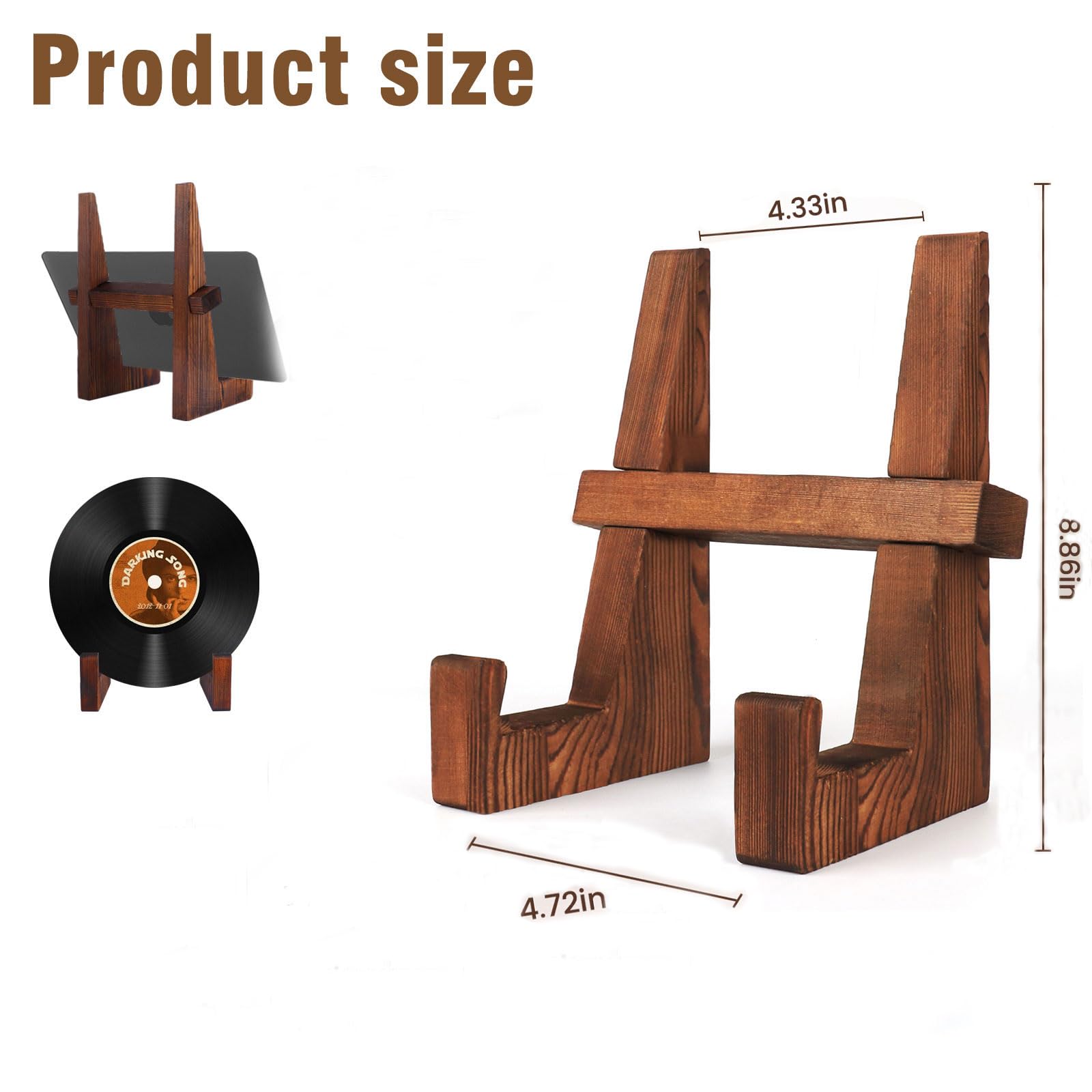 DEBETOOL soporte estable para libro de cocina con acabado marrón rústico