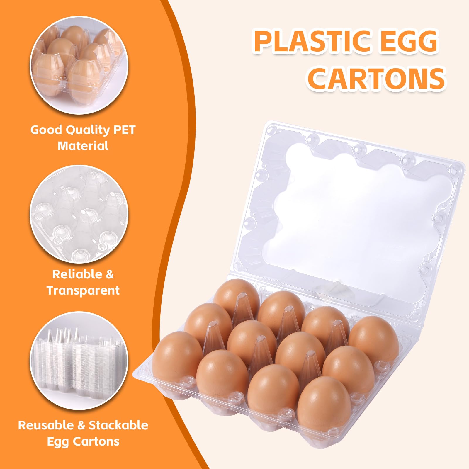 DecarDamai cartones-huevos-durable-pet: material resistente y reutilizable.