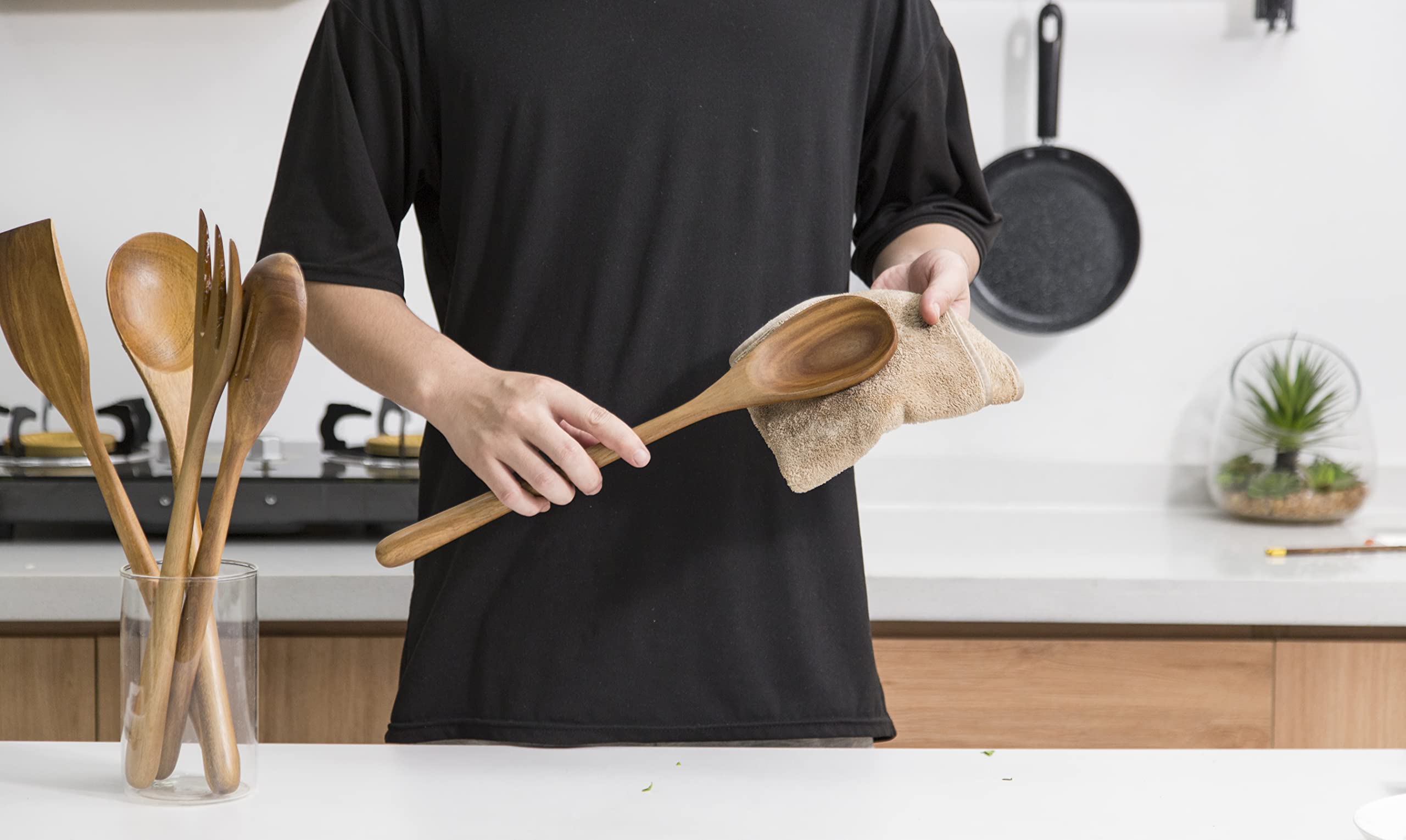 Decent Vrvege madera maciza acacia aporta estética natural a la cocina