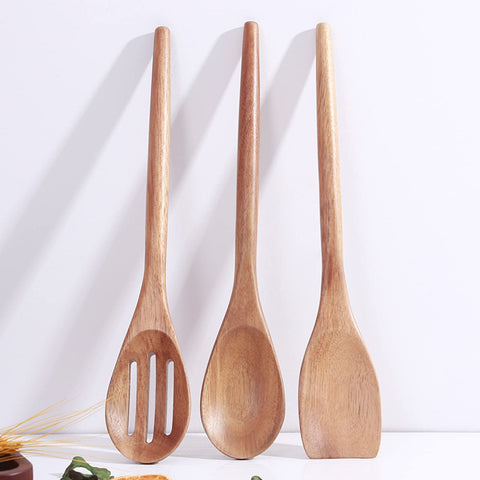 Utensilios Decent Vrvege en madera de acacia, 12 pulgadas para cocinar.