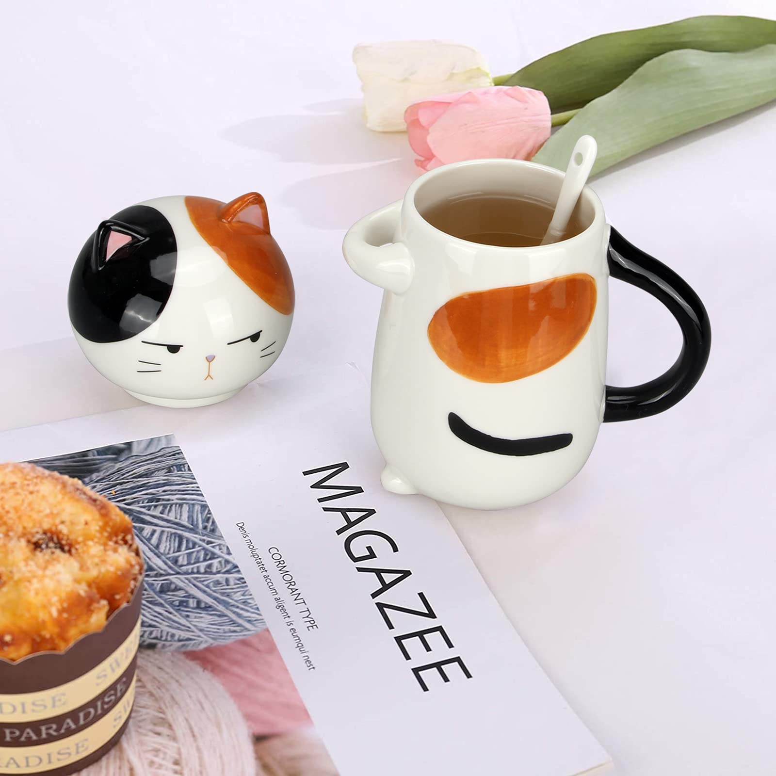 Taza Deceram de 15 onzas, capacidad ideal para café o chocolate caliente.