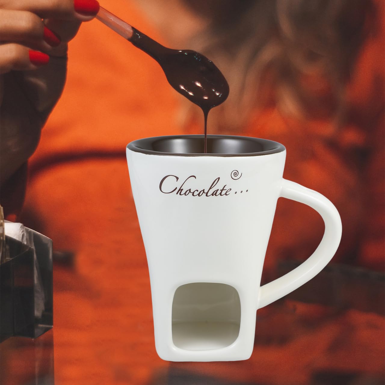 DECHOUS dulces y postres fondue cerámica, opción práctica para merienda compartida