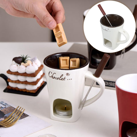 DECHOUS set fondue cerámica queso, perfecto para derretir y servir quesos