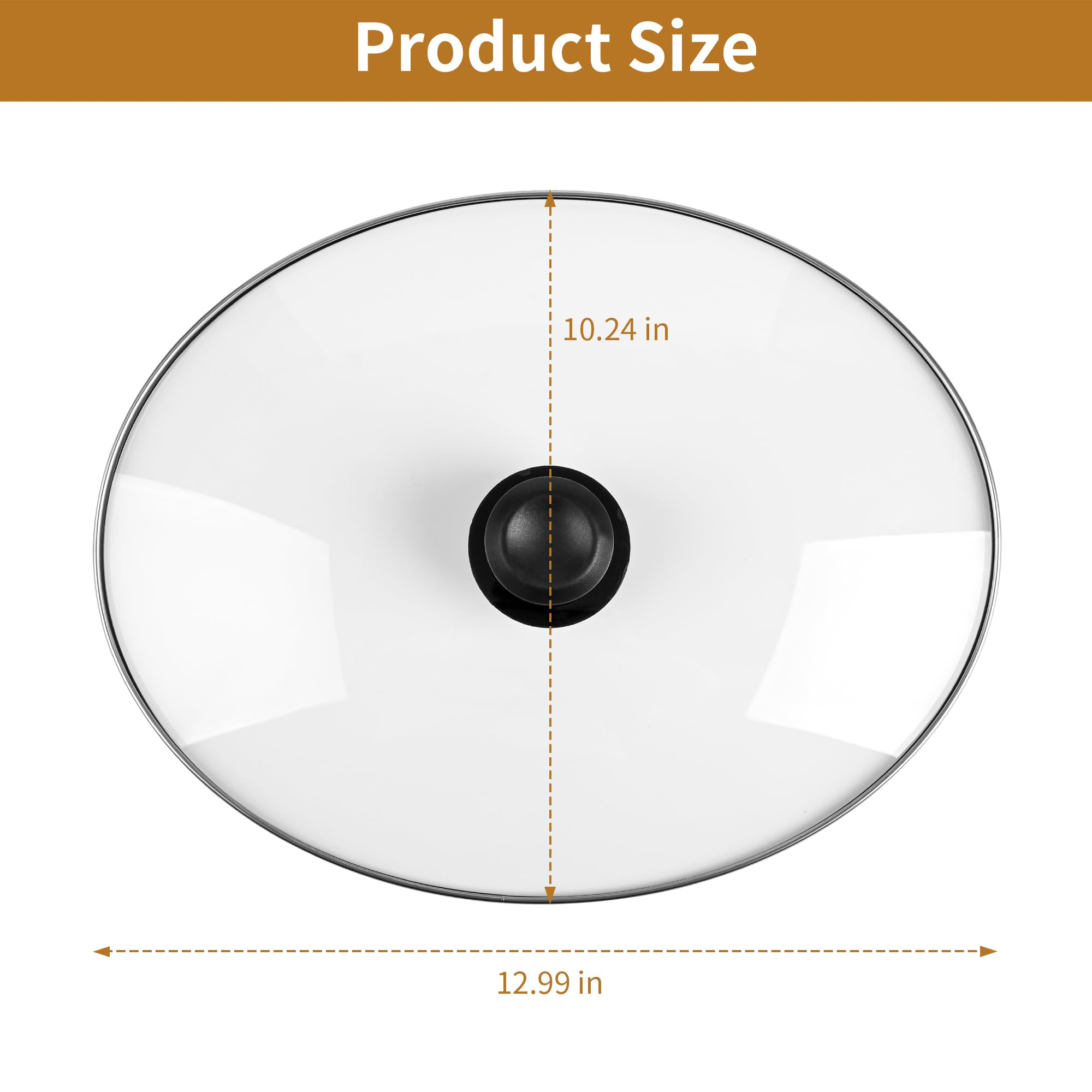 Deckaura tapa oval de vidrio templado, claridad y durabilidad para cocina diaria.