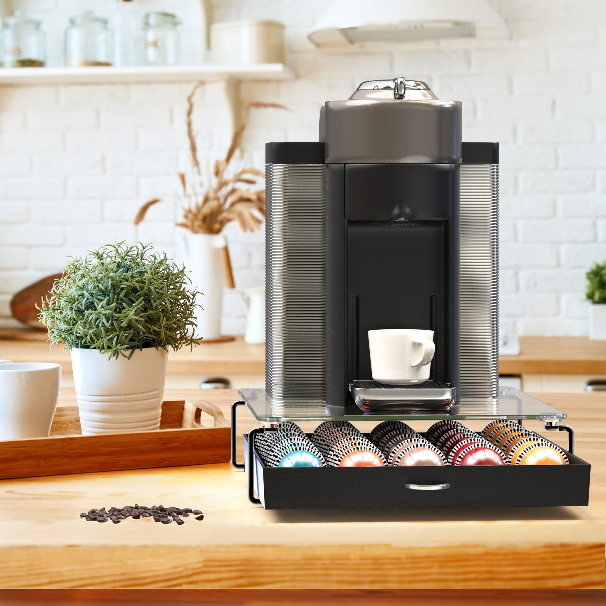 Organizador Deco Brothers para cápsulas VertuoLine, capacidad para cápsulas pequeñas.