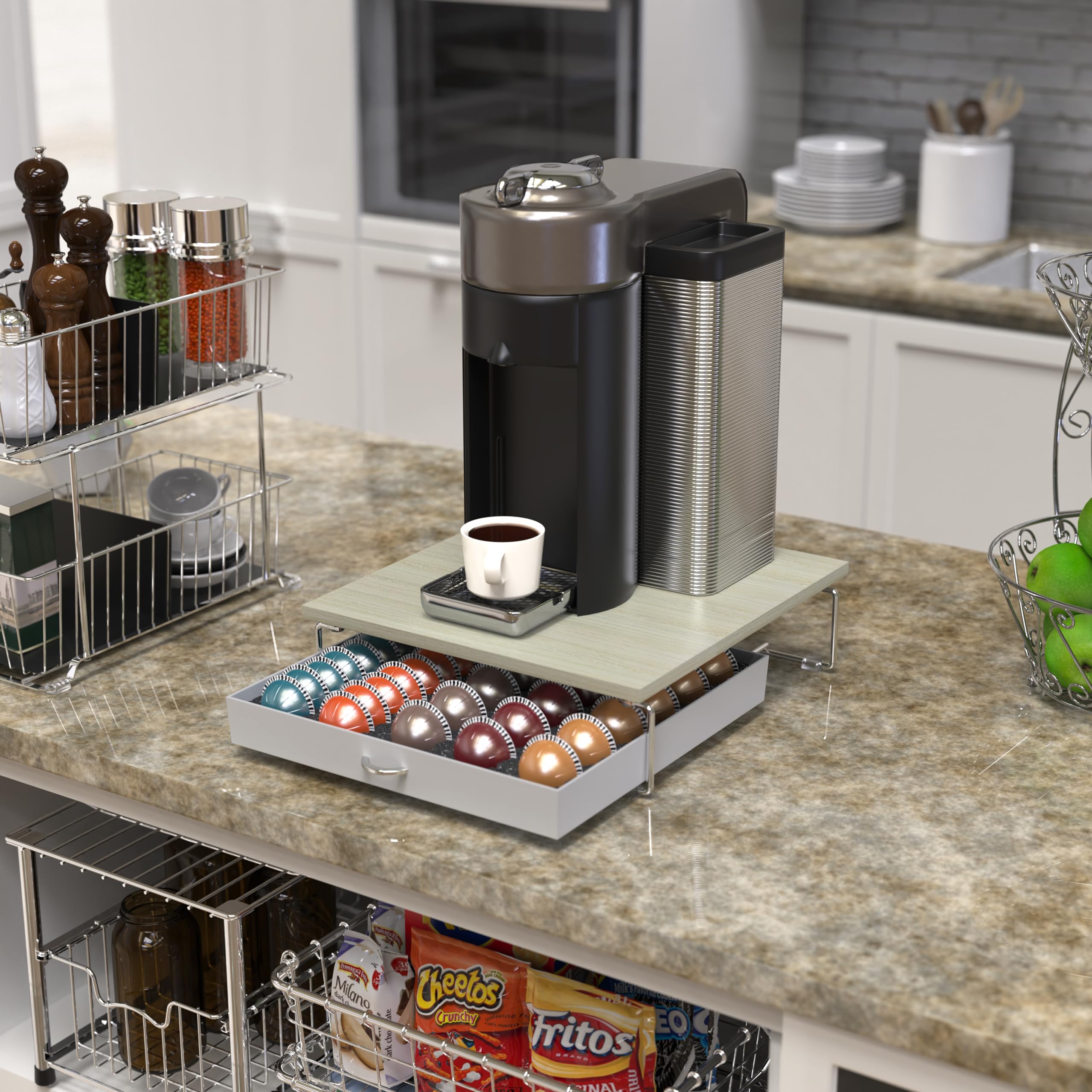 DecoBrothers cajón deslizante Vertuoline 60 pequeñas Maple: almacenamiento eficiente.