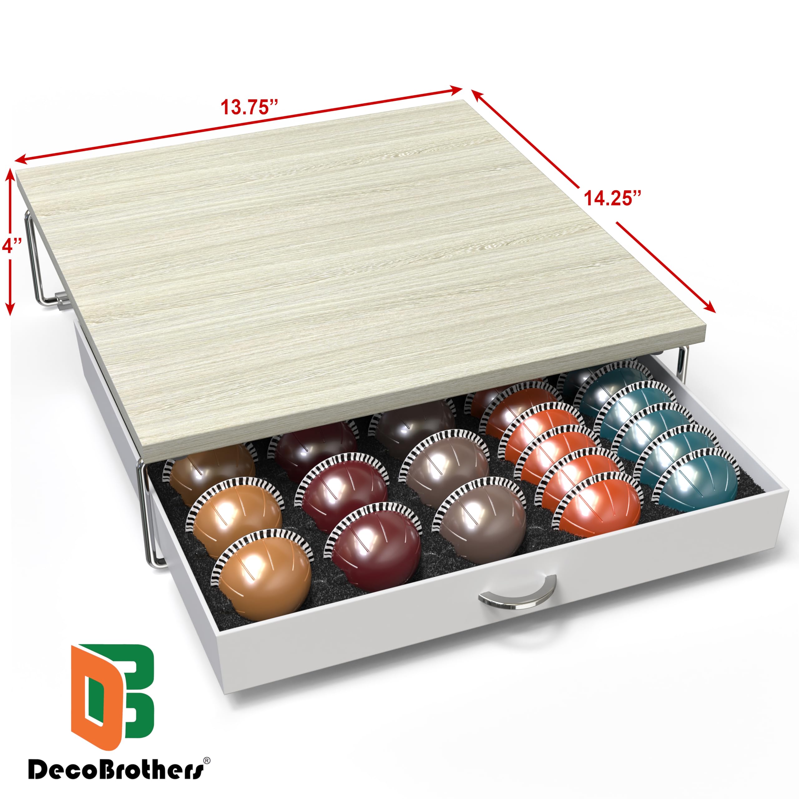 DecoBrothers diseño para ahorro de espacio Maple: cabe bajo la máquina de café.