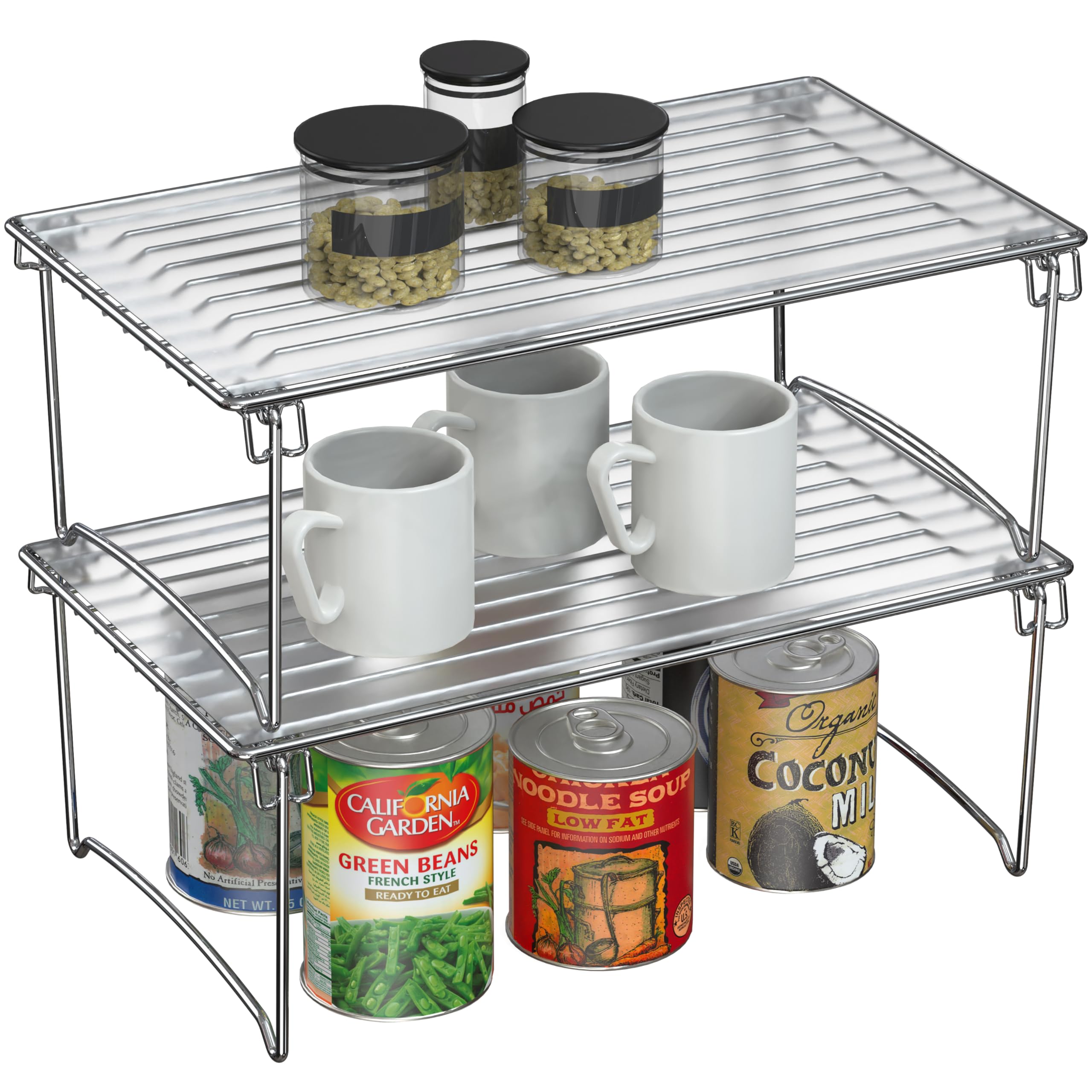Deco Brothers estante apilable para gabinete cromado ideal para organizar vajilla