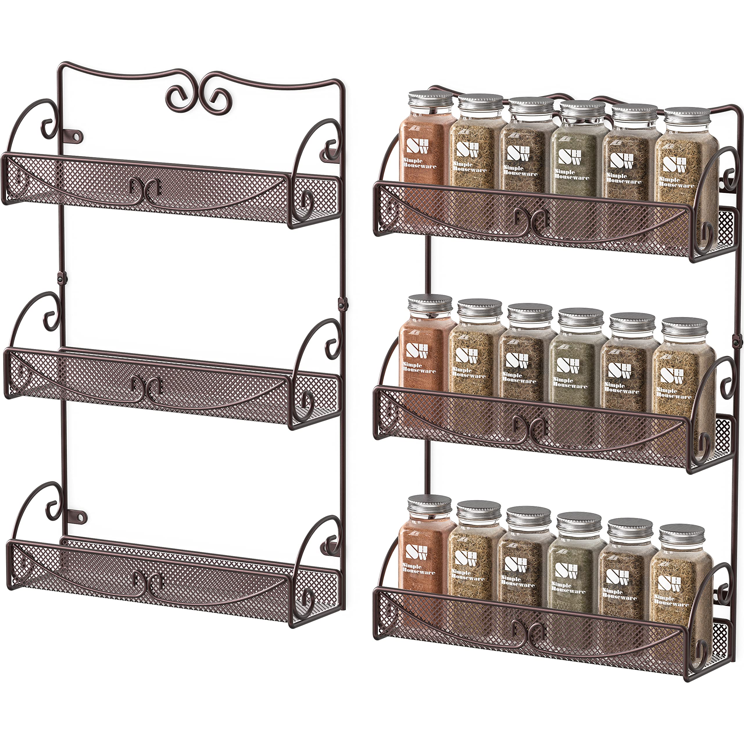 Deco Brothers estante de pared 3 niveles bronce, gran capacidad