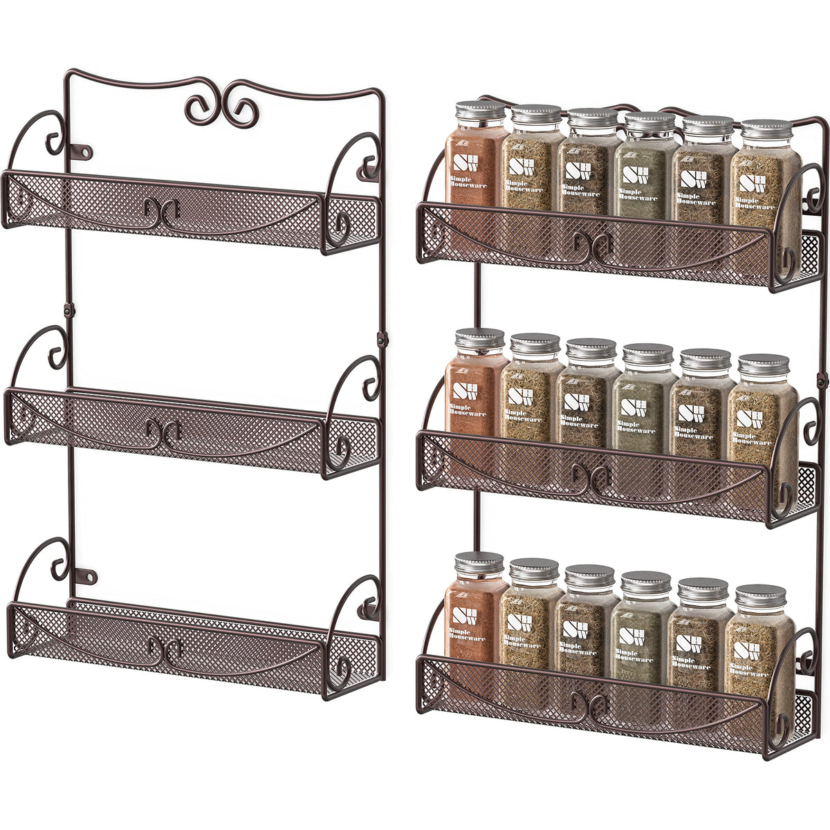 Deco Brothers estante de pared 3 niveles bronce, gran capacidad
