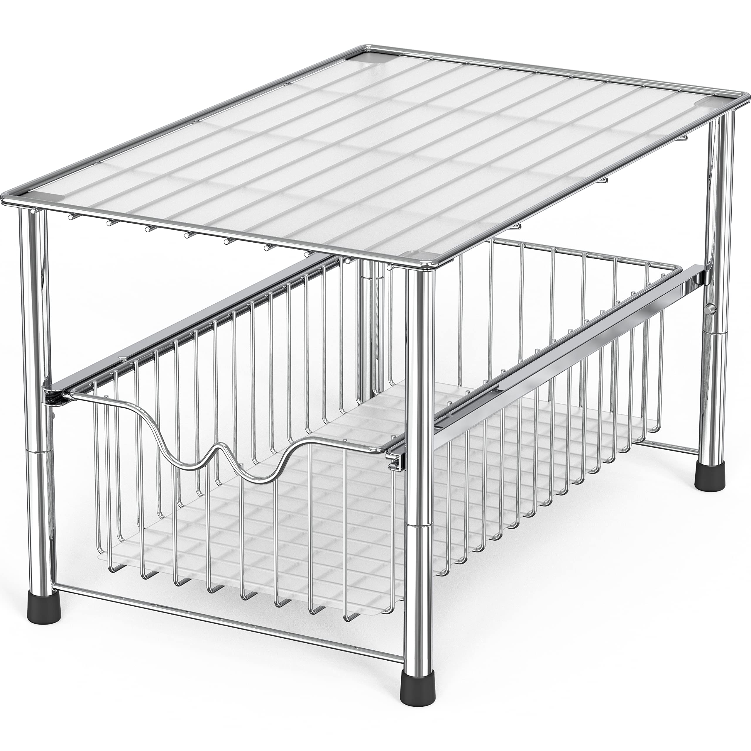 Deco Brothers organizador bajo fregadero con cesta deslizante para acceso rápido.