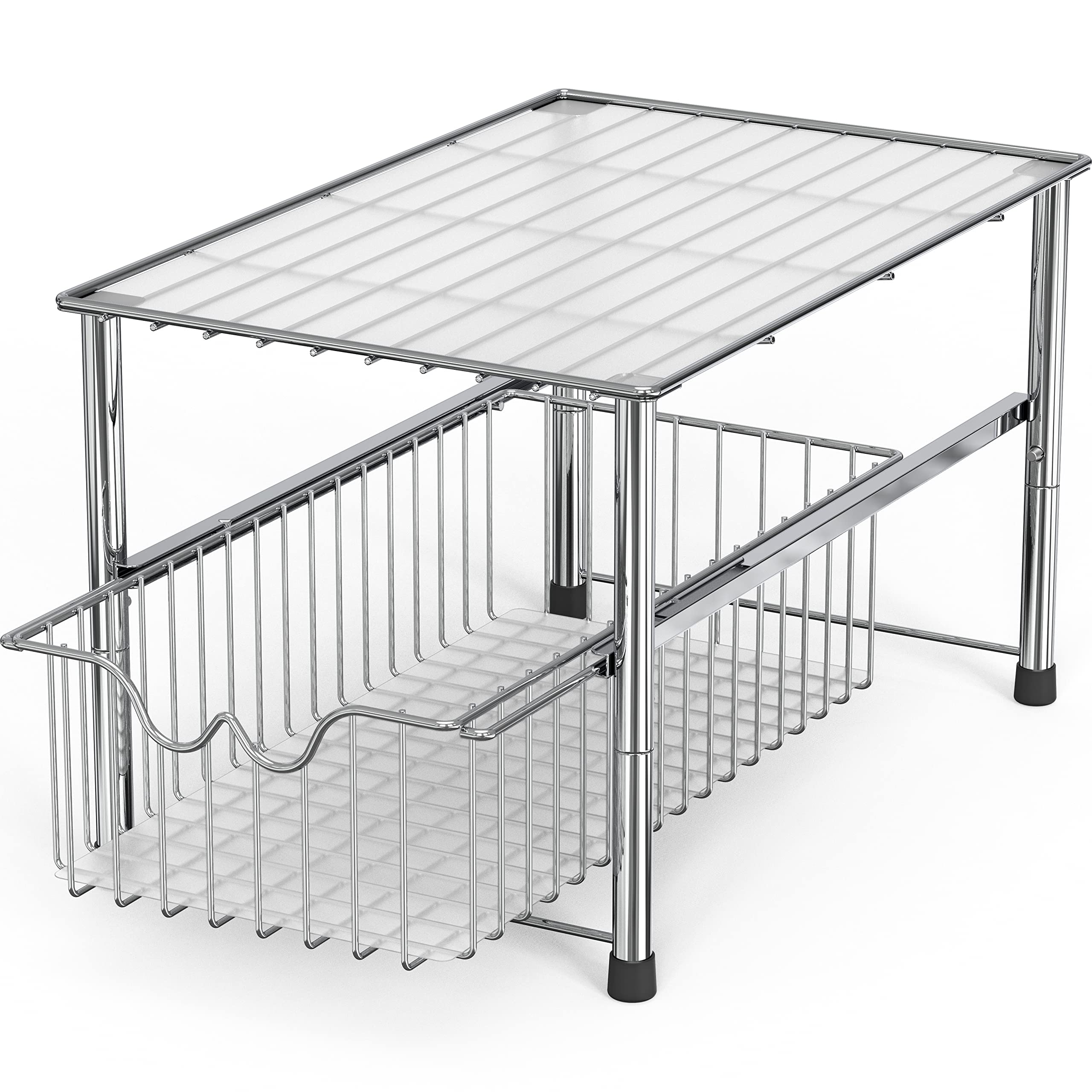 Deco Brothers organizador bajo fregadero, estructura cromada de metal para durabilidad y estilo.