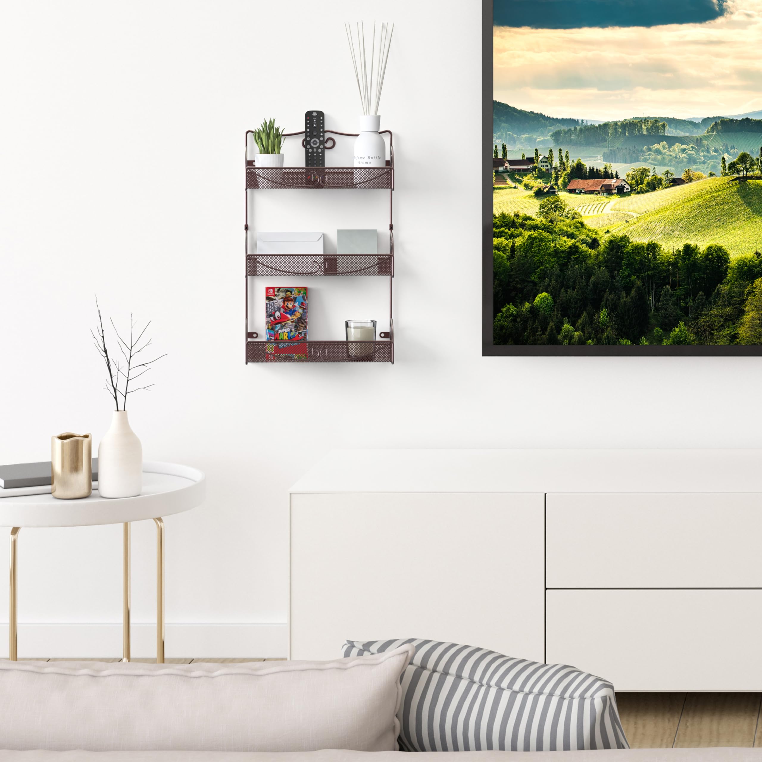 Deco Brothers organizador-pared-tres-niveles-bronce, coloca frascos de conserva.