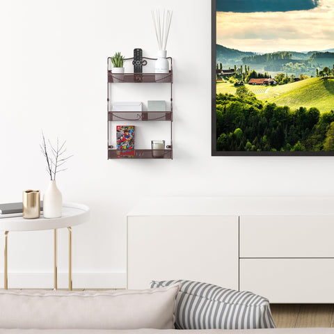 Deco Brothers organizador-pared-tres-niveles-bronce, coloca frascos de conserva.