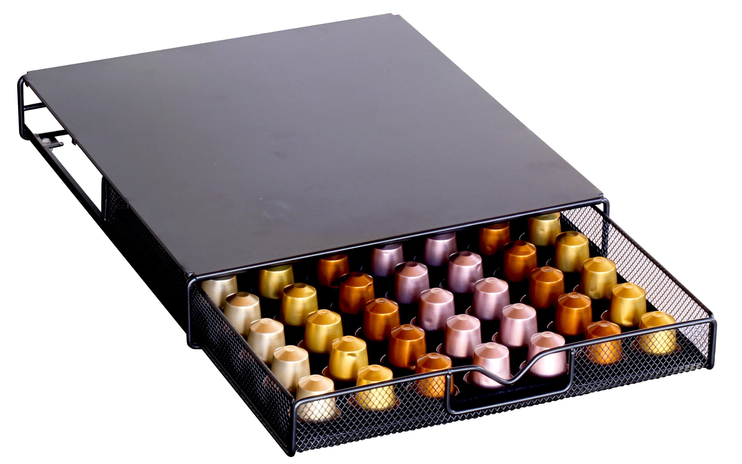 Deco Brothers OriginalLine: cajón de malla para 56 cápsulas, organización y acceso rápido.