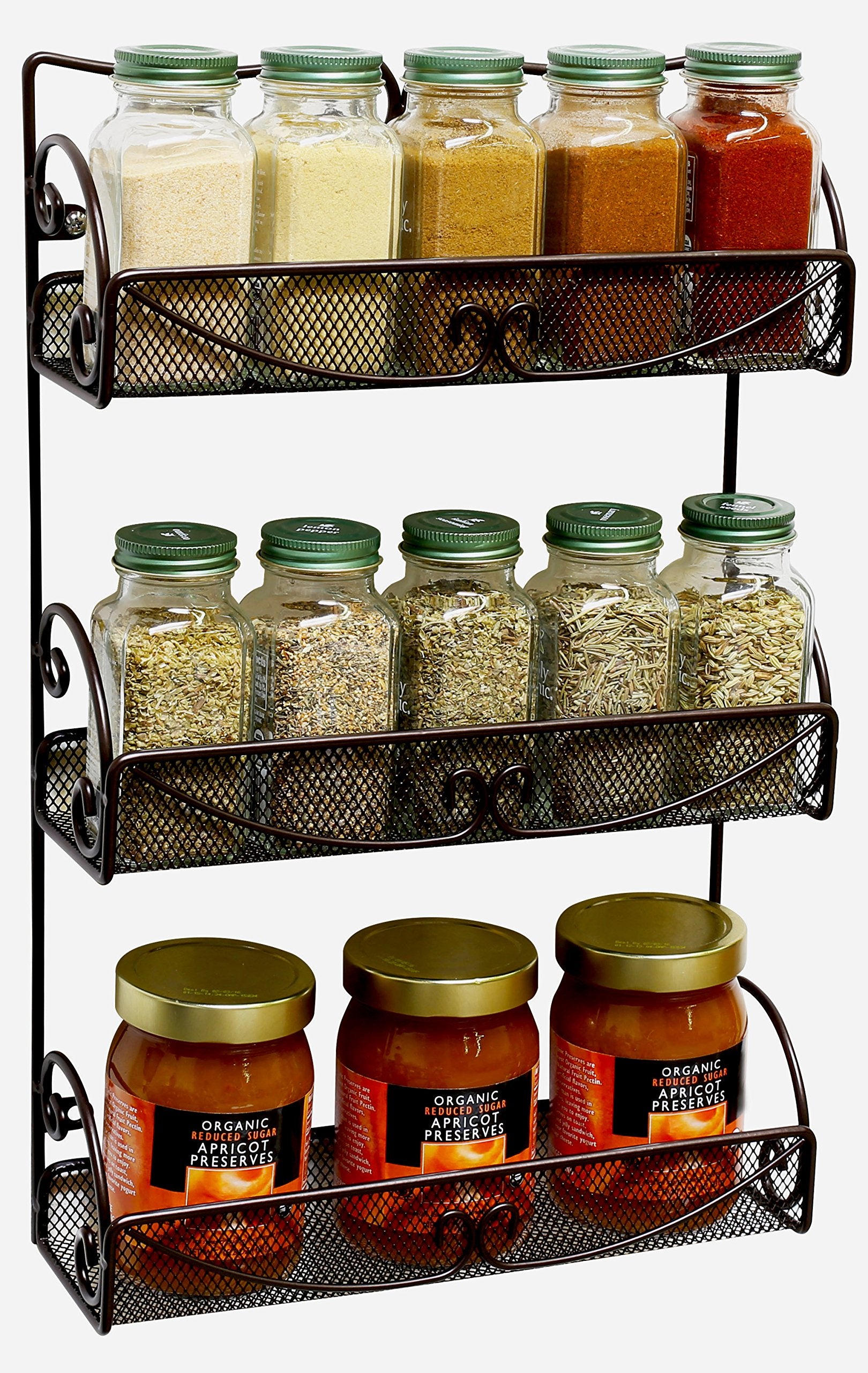 Deco Brothers rack-pared-frascos-esmaltes-bronce, ordena esmaltes y especias.