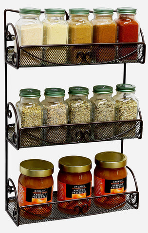 Deco Brothers rack-pared-frascos-esmaltes-bronce, ordena esmaltes y especias.