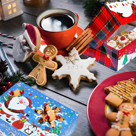 Decodinli cajas para hornear galletas, presentación atractiva para compartir.