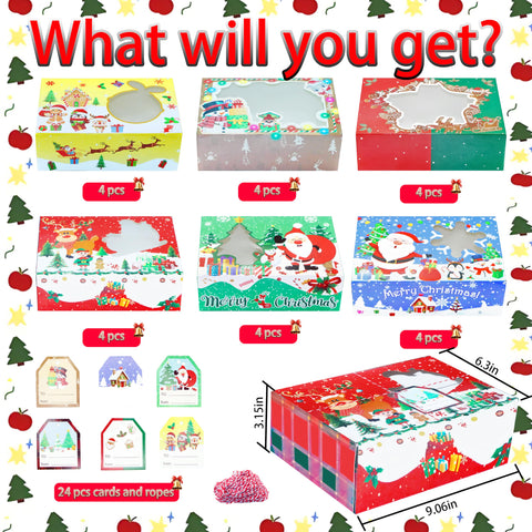 Decodinli pack 24 cajas navidad, regalo listo para entregar.