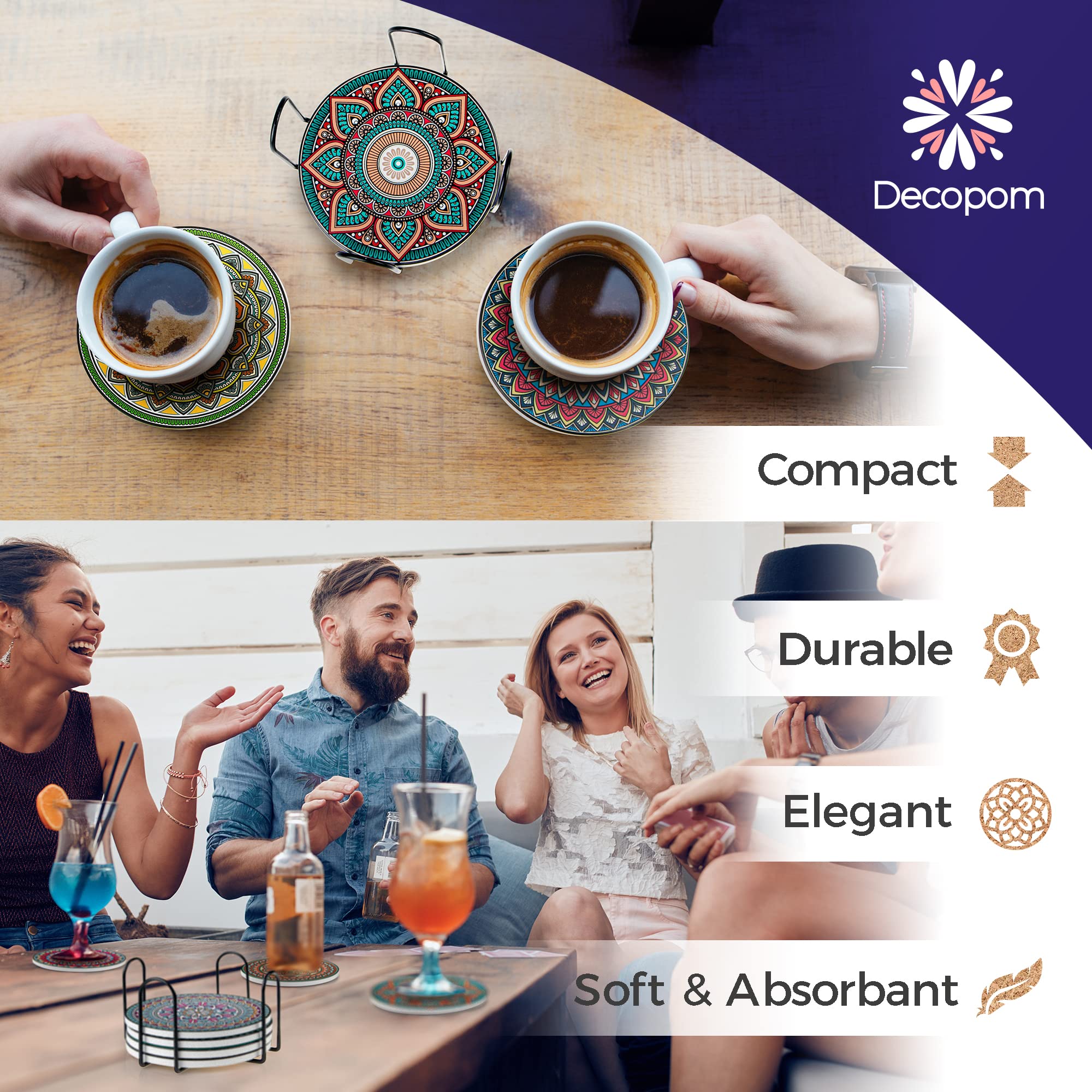 Decopom juego de 8 en caja regalo, perfecto para sorprender.