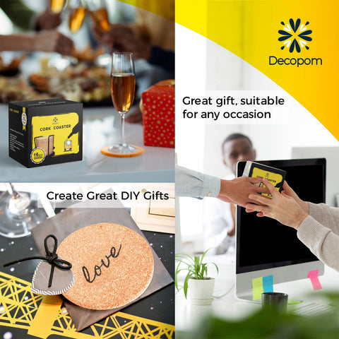 Decopom posavasos con soporte metálico incluido guarda y organiza.