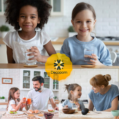 Decopom posavasos para copas y tazas 4 pulgadas protegen derrames.