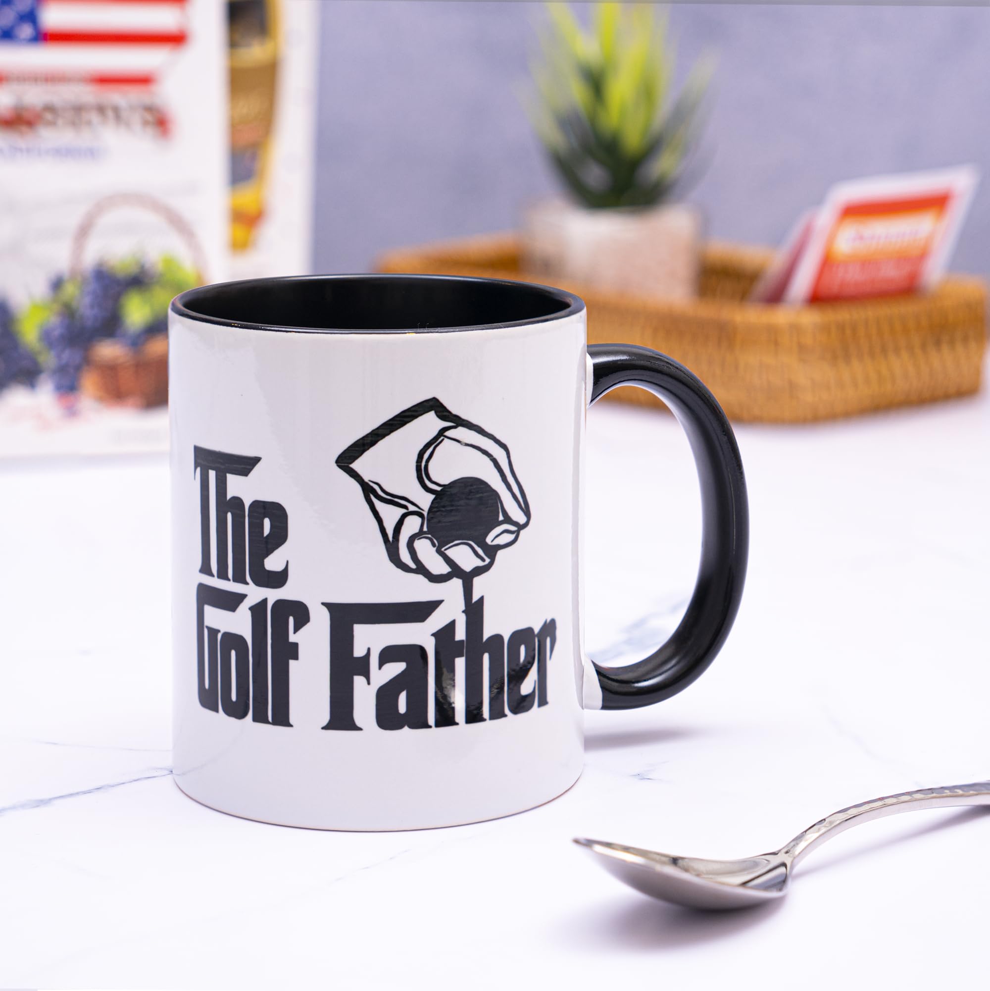decorluxes taza golf para padre, apta para microondas y lavavajillas