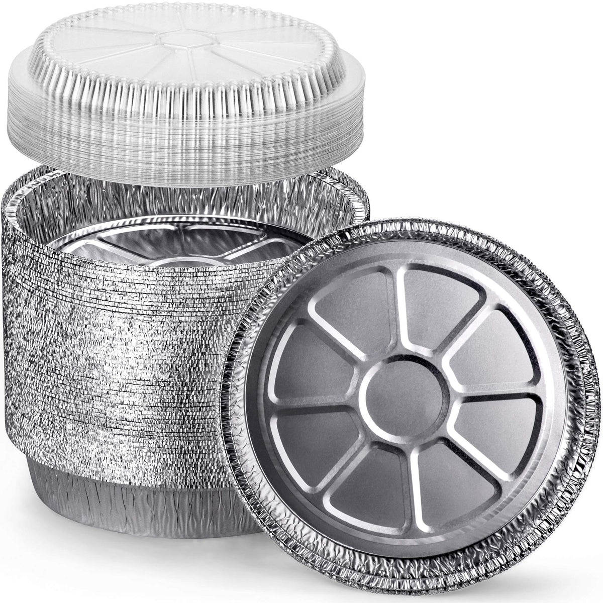 DecorRack 14 sartenes redondas de aluminio con tapa domo para almacenar gran cantidad de comida