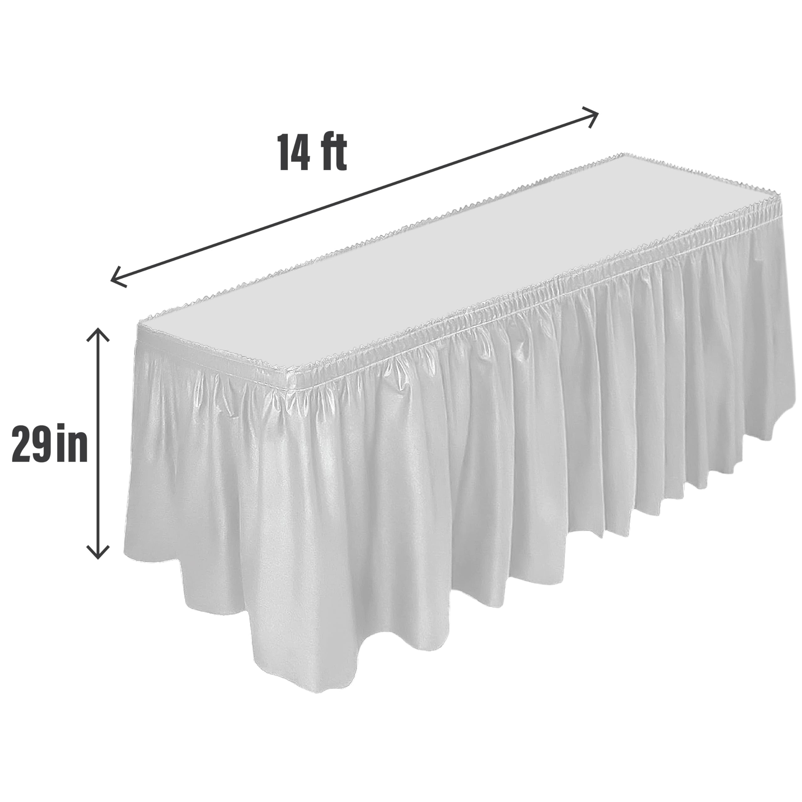 DecorRack falda de mesa blanca, fácil limpieza y uso diario.