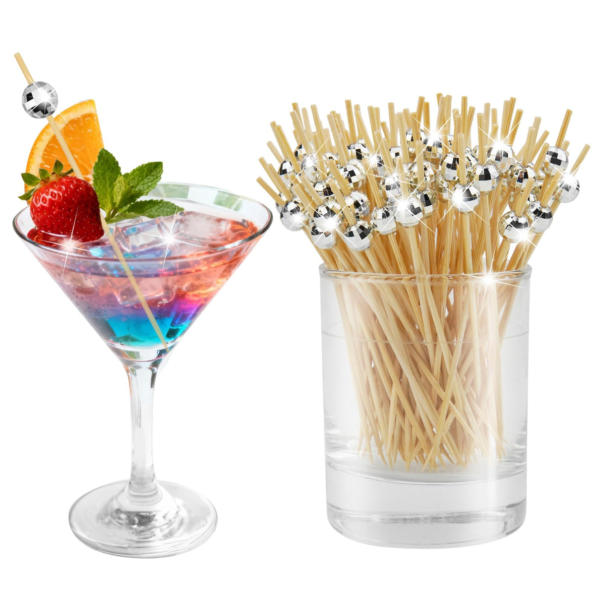 DecorWoo bolas disco para pinchos, brillo que realza aperitivos.