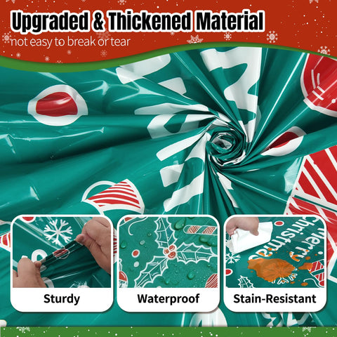 Mantel desechable decorwoo verde para fiestas, camping y eventos al aire libre.