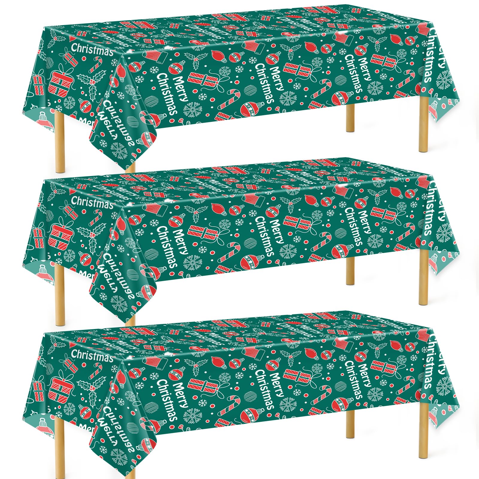 Mantel decorwoo de plástico verde, vista frontal, ideal para fiestas al aire libre.