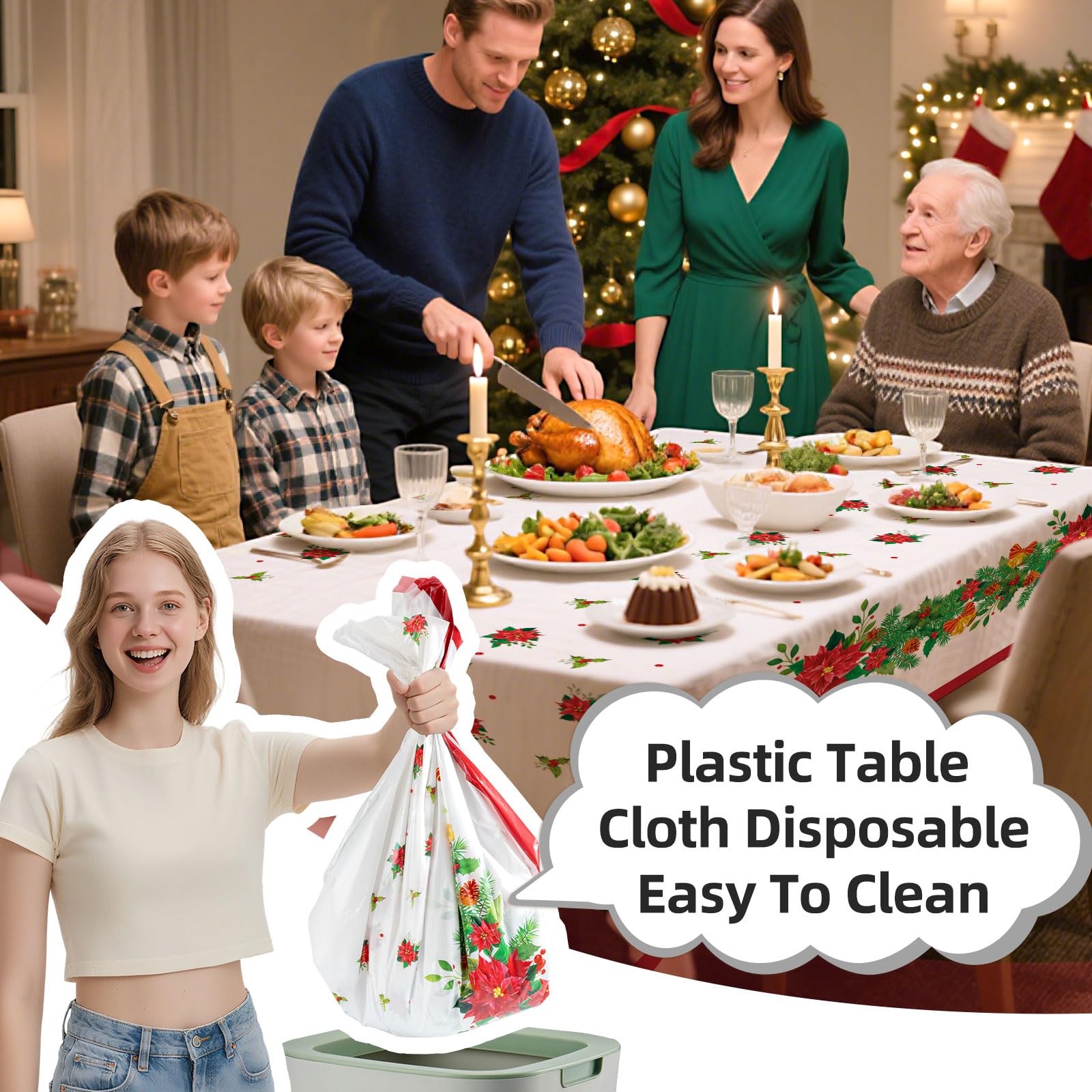 Mantel decorwoo resistente al agua, ideal para derrames.