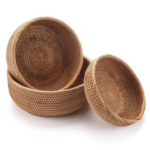 DECRAFTS cestas decorativas rústicas para exhibir frutas o pan.
