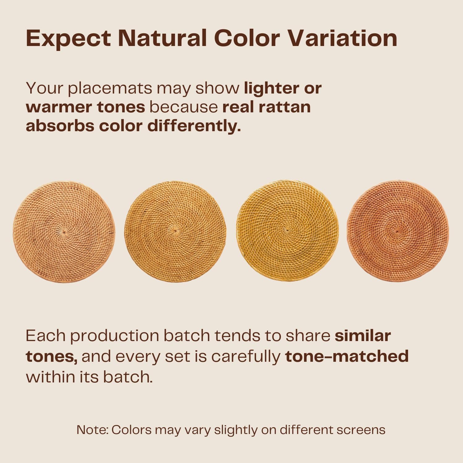 Decvel presenta ratán natural con variaciones de color para un estilo artesanal.