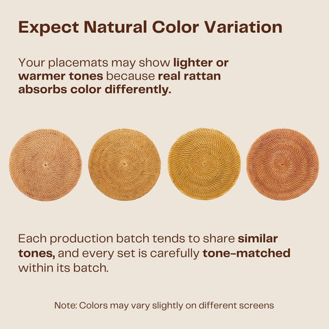 Decvel presenta ratán natural con variaciones de color para un estilo artesanal.