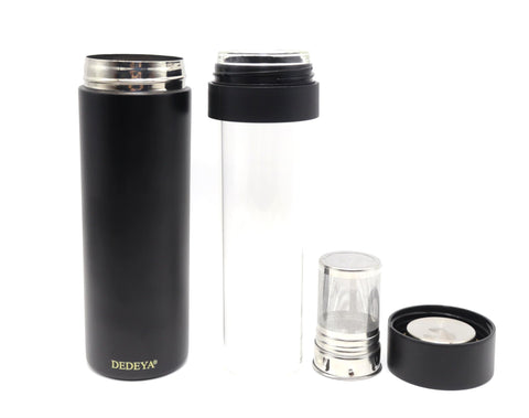 DEDEYA botella con interior de vidrio visible, conserva sabor sin reacciones