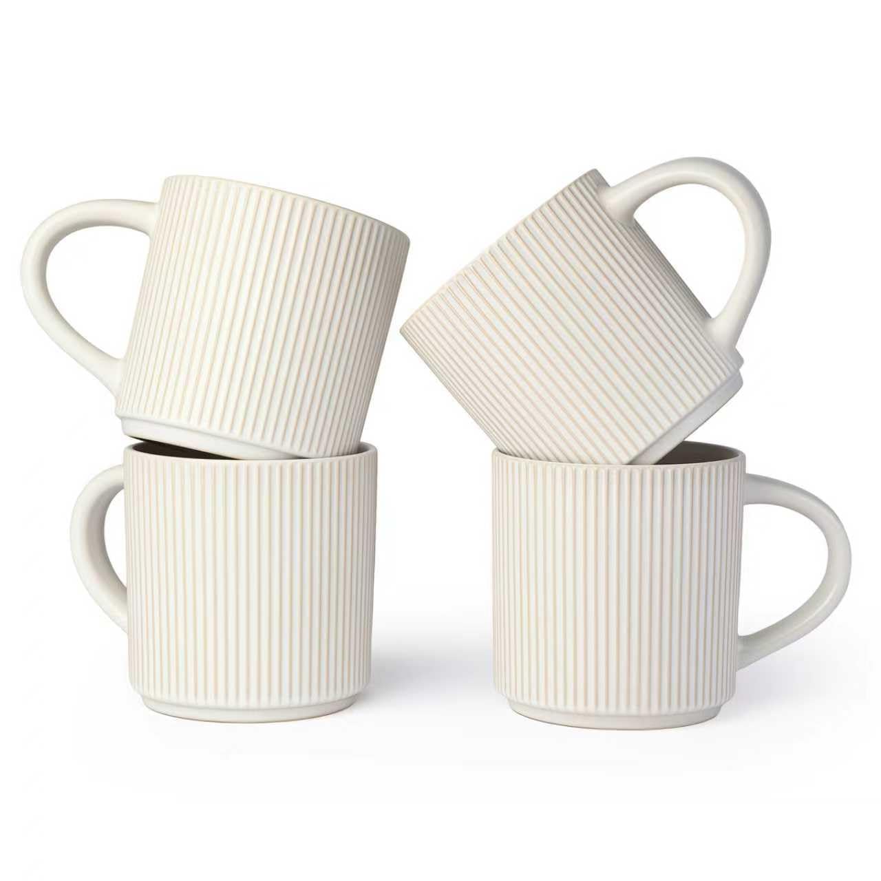 DeeCoo tazas blancas mate de 12 oz listas para café diario