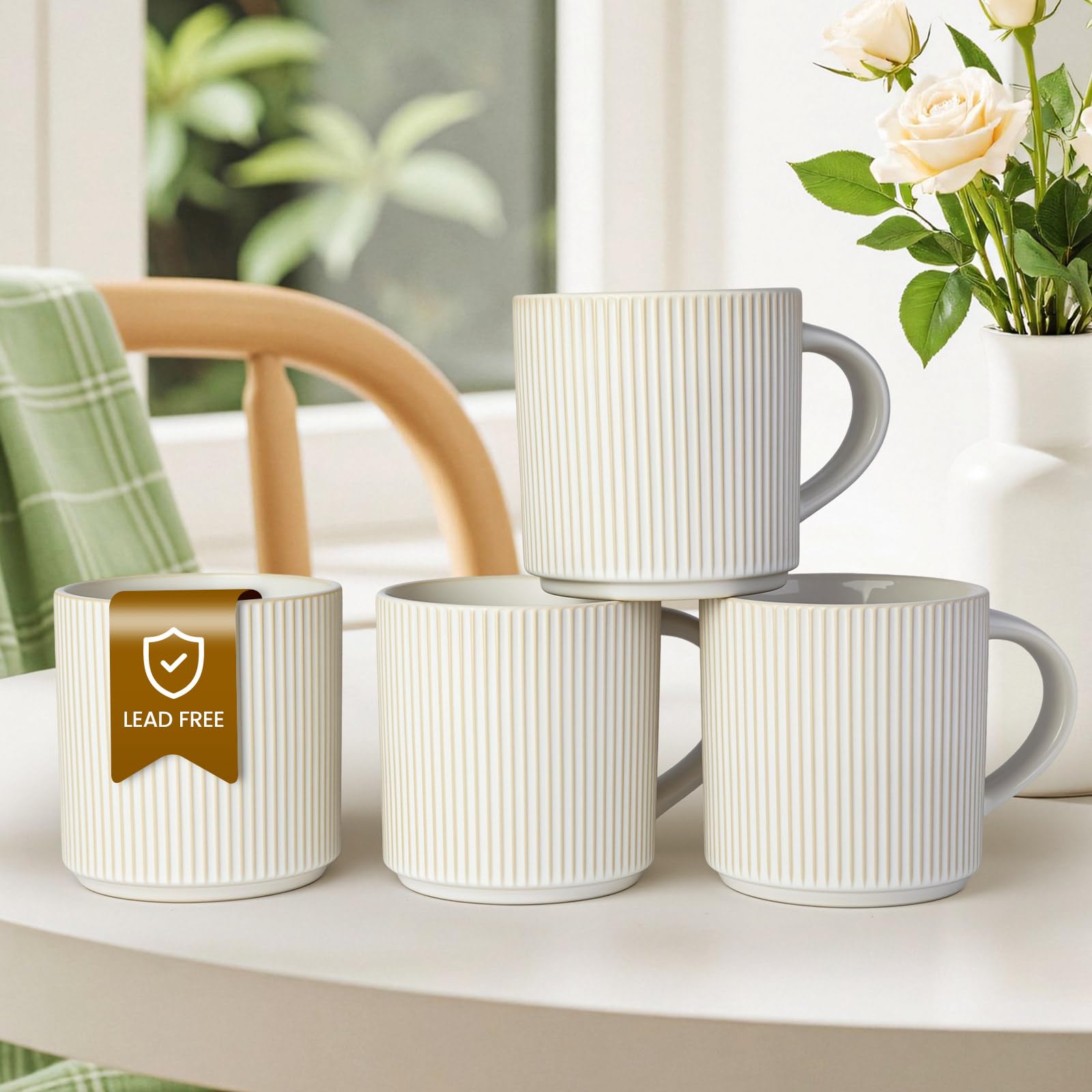 DeeCoo tazas blancas mate para uso diario: café, té o chocolate