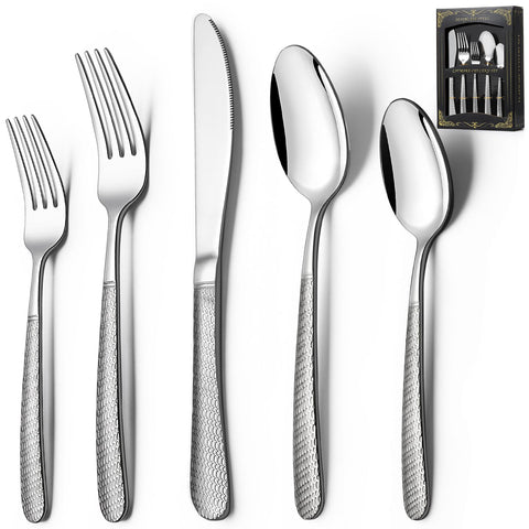 Deedro cubiertos martillados tenedores de cena: acabado elegante para banquetes en casa.