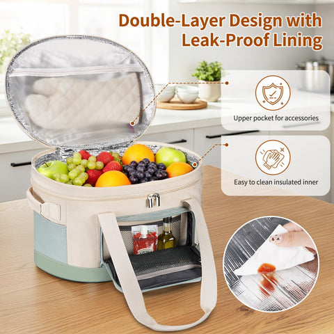 DEEGO bolsa porta Crock-Pot, bolsillos laterales para accesorios