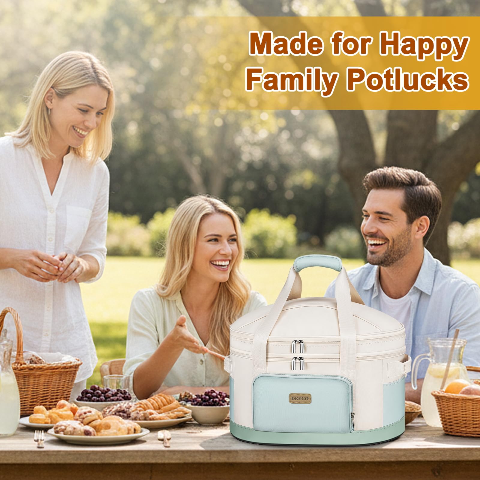 DEEGO bolsa porta Crock-Pot, compartimento inferior para la olla