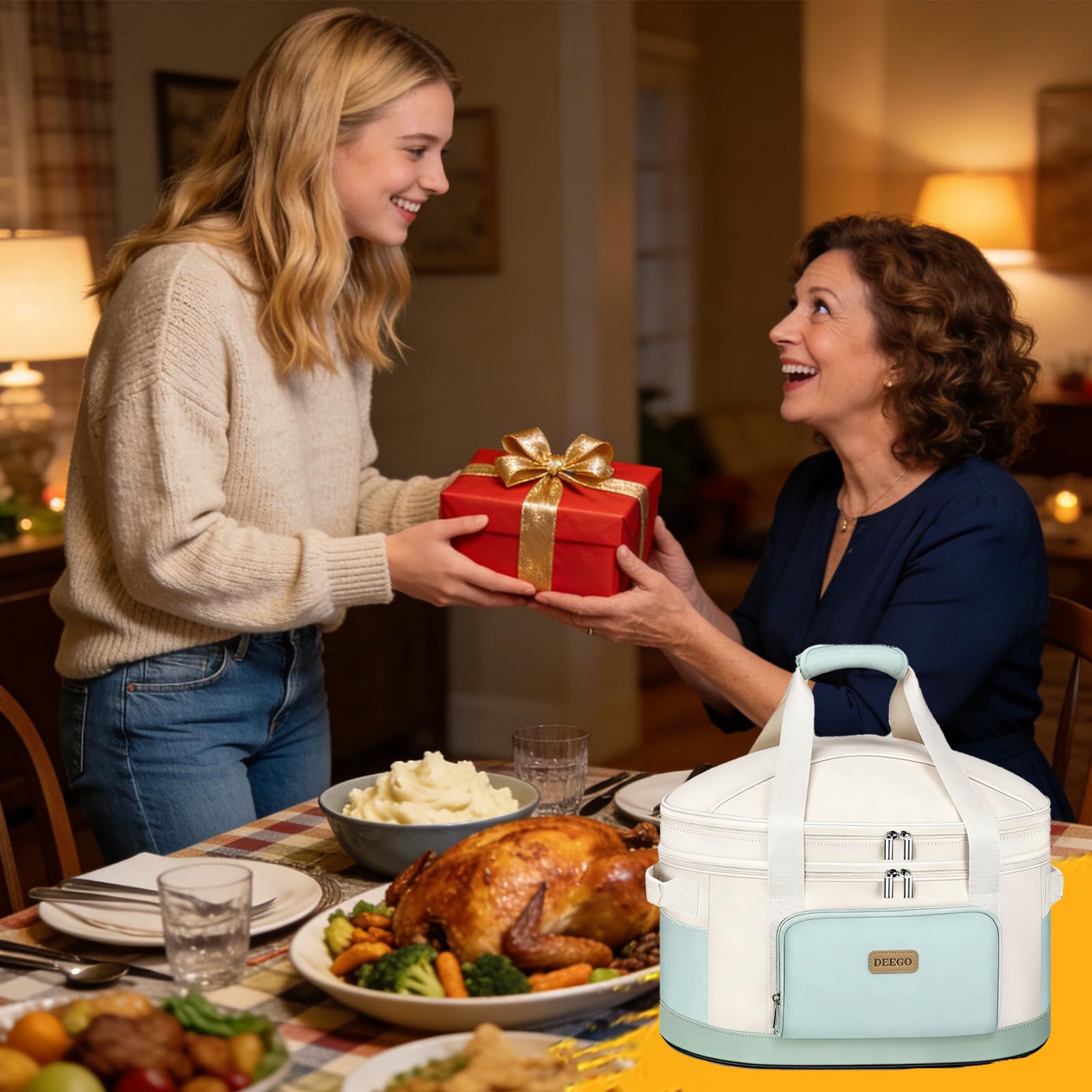 DEEGO porta Crock-Pot, compartimento superior con cremallera para utensilios