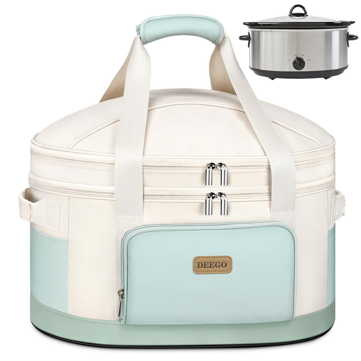 DEEGO bolsa porta Crock-Pot vista frontal para transporte seguro