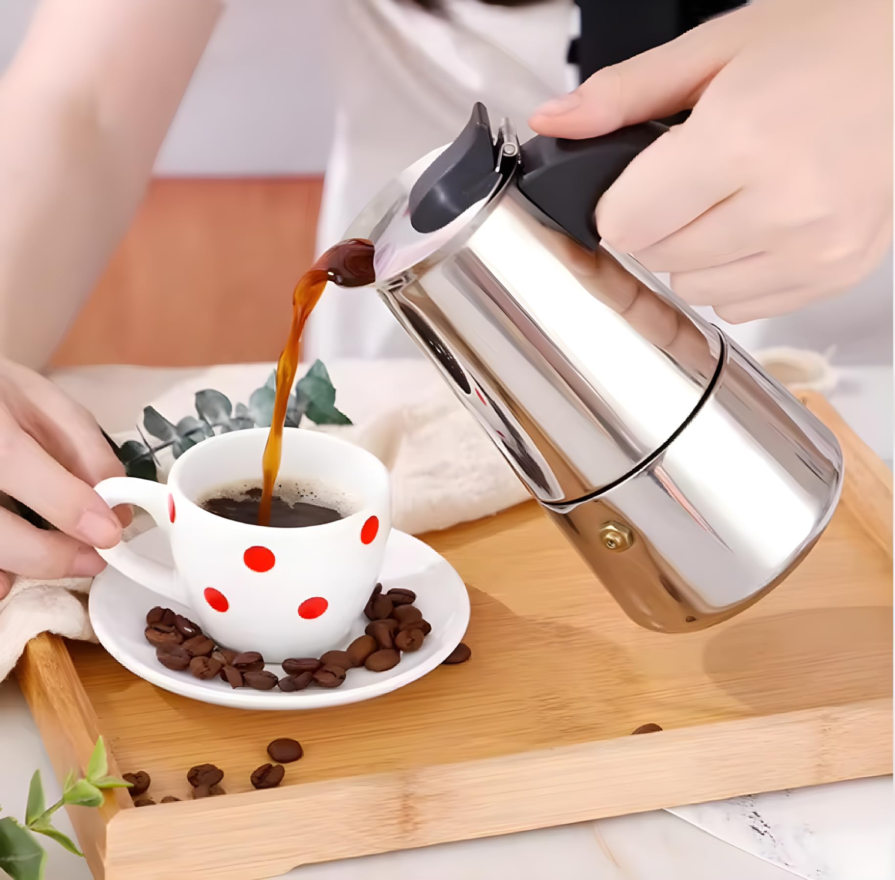 Diseño italiano auténtico de la cafetera moka DeeKleen.