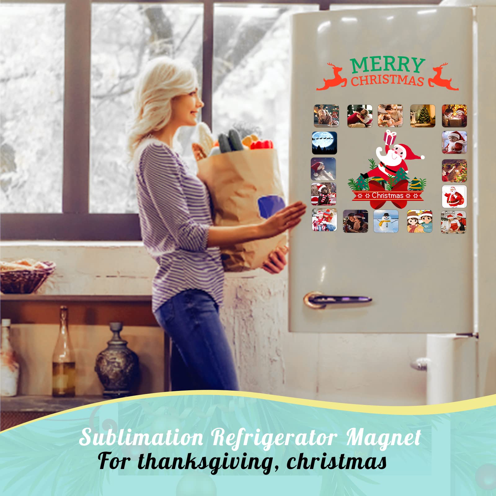 Imán decorativo Deekypol para cocina, regalo hazlo tú mismo para fiestas y navidad.
