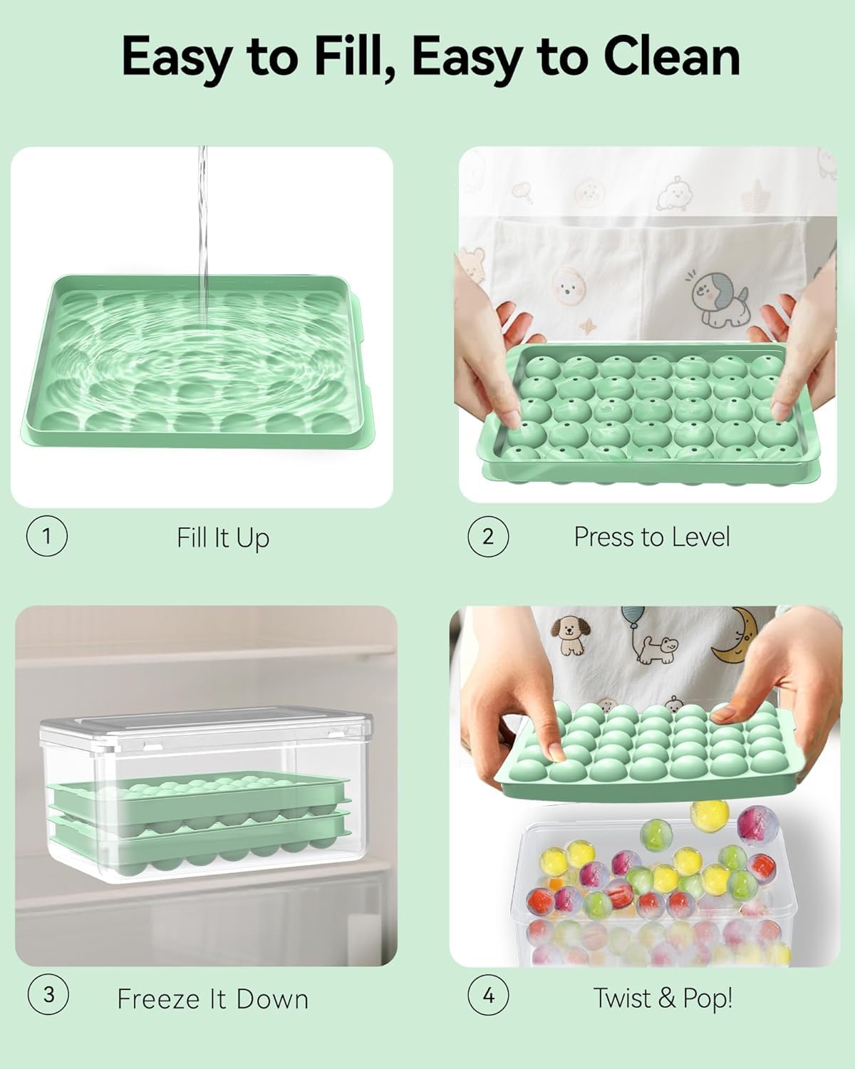 Contenedor Deeoutlife para almacenamiento de hielo apilable
