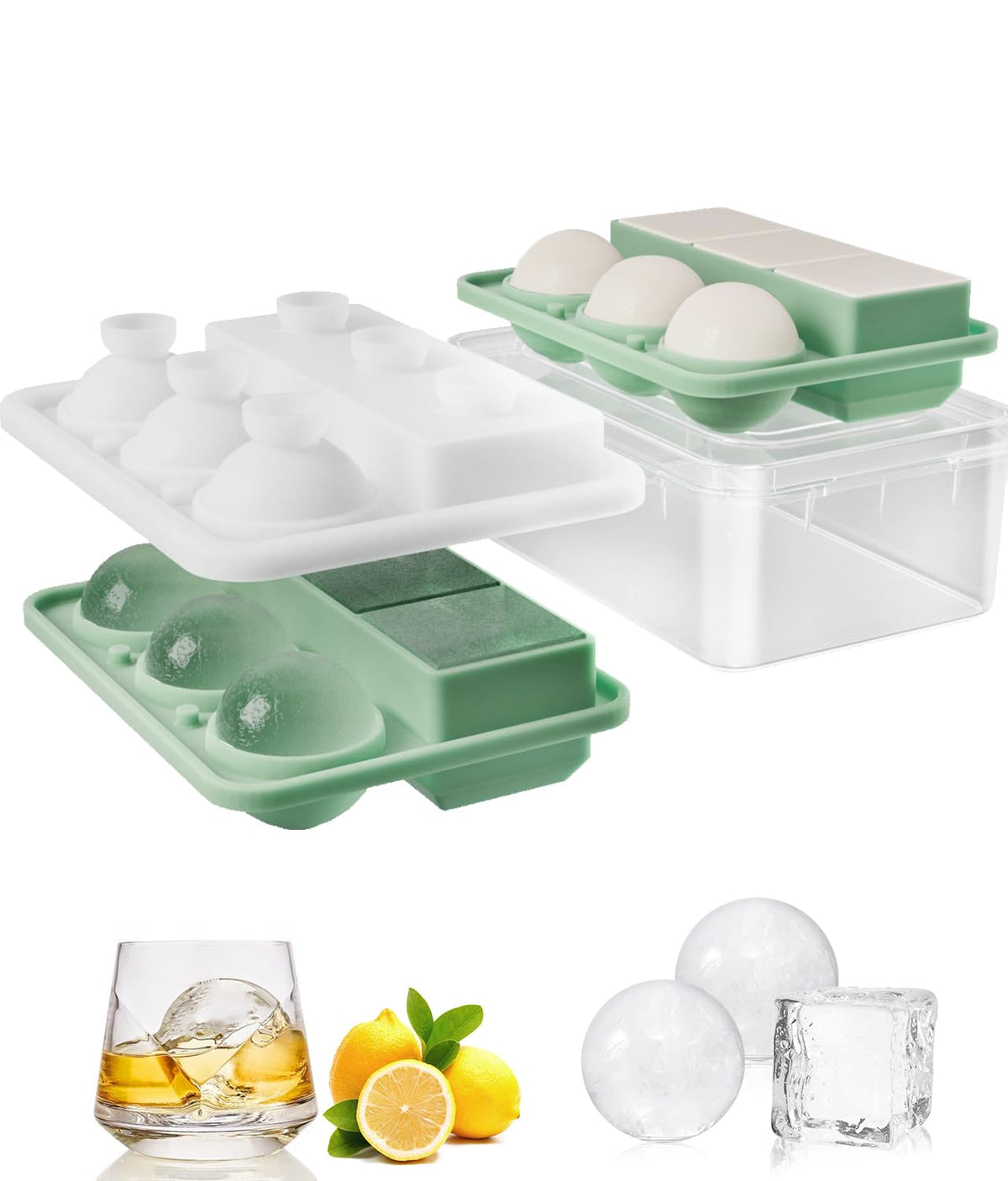 Deeoutlife esfera de hielo de 1,8 pulgadas para whisky, enfriando sin diluir
