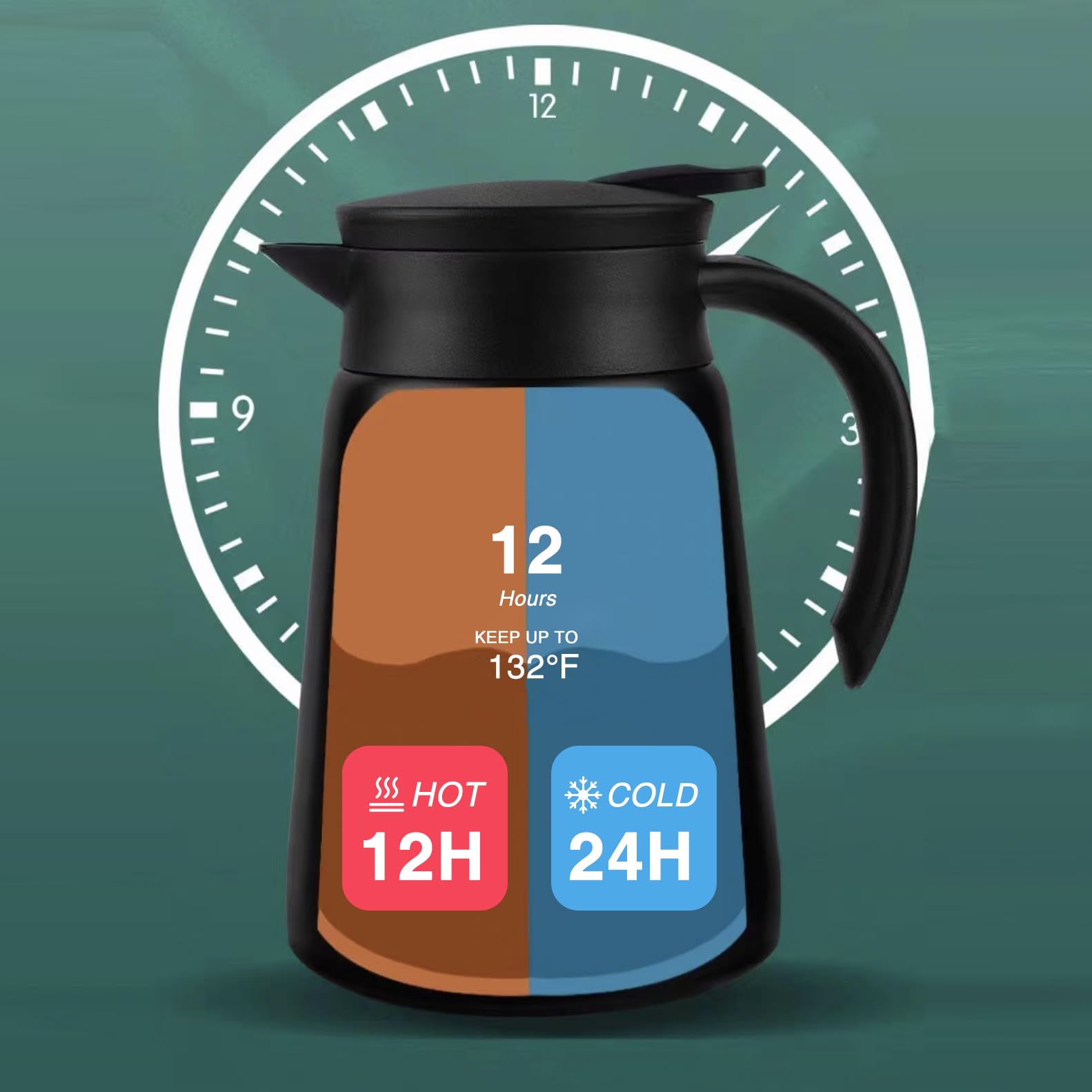Deeriz mini termo 30oz, vista superior, tapa de fácil uso.